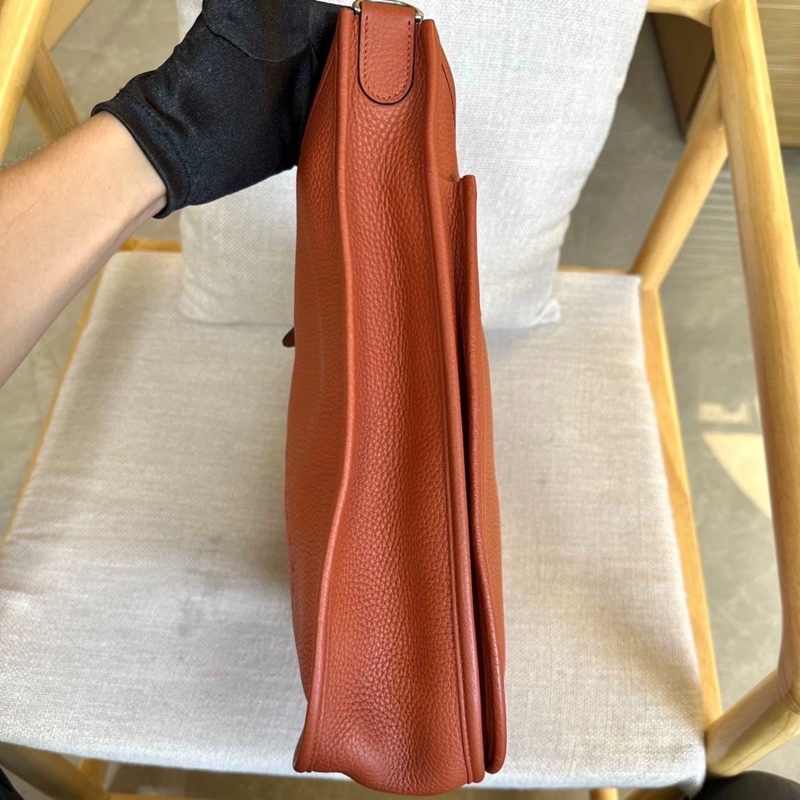 Hermes X刻愛馬仕南瓜色銀扣33伊芙琳98新-2