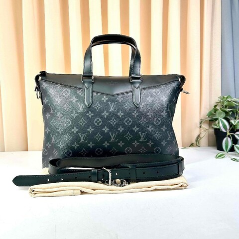 LV路易威登Exploer通勤便攜經典老花帆布拼皮革 電腦公事包