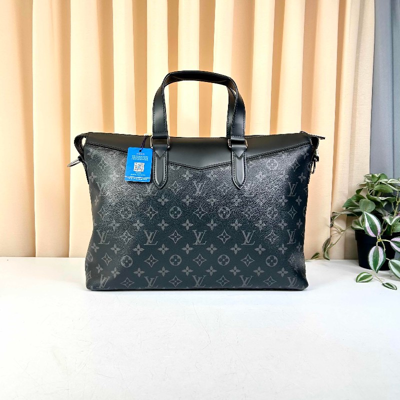 LV路易威登Exploer通勤便攜經典老花帆布拼皮革 電腦公事包-1