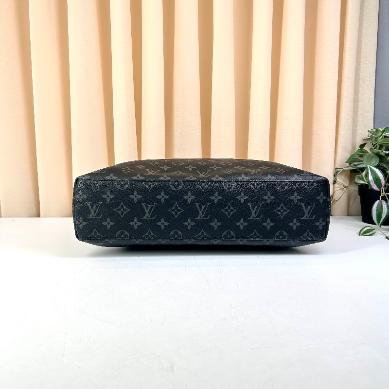 LV路易威登Exploer通勤便攜經典老花帆布拼皮革 電腦公事包-2