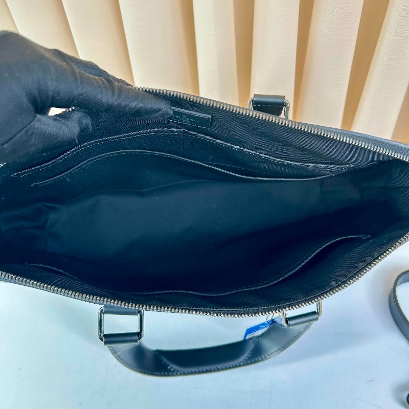 LV路易威登Exploer通勤便攜經典老花帆布拼皮革 電腦公事包-5