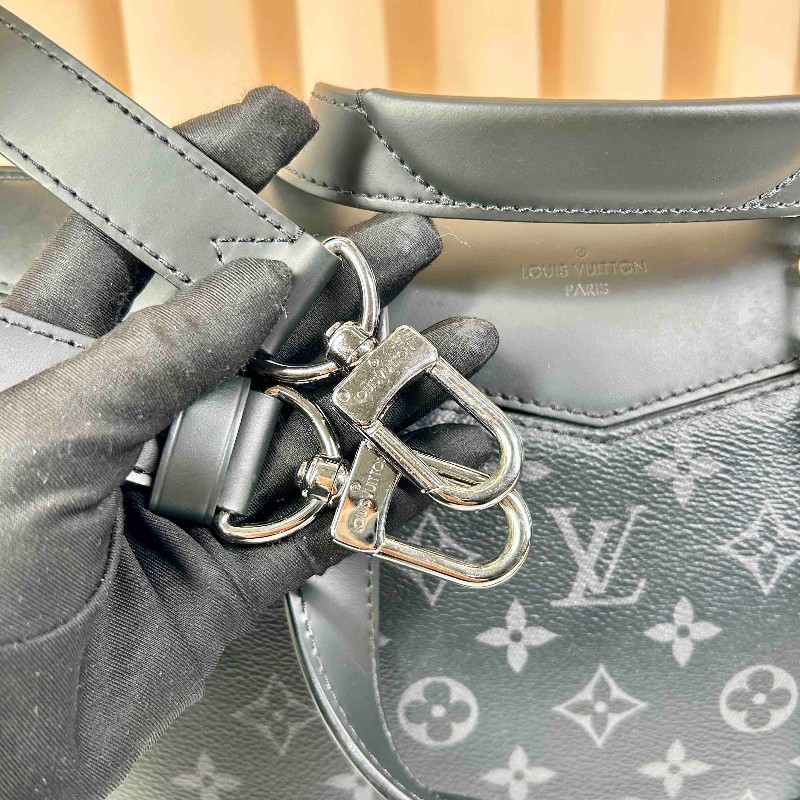 LV路易威登Exploer通勤便攜經典老花帆布拼皮革 電腦公事包-9