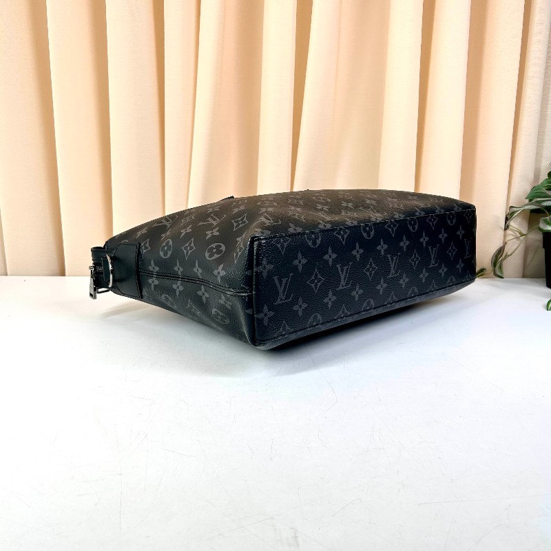 LV路易威登Exploer通勤便攜經典老花帆布拼皮革 電腦公事包-11