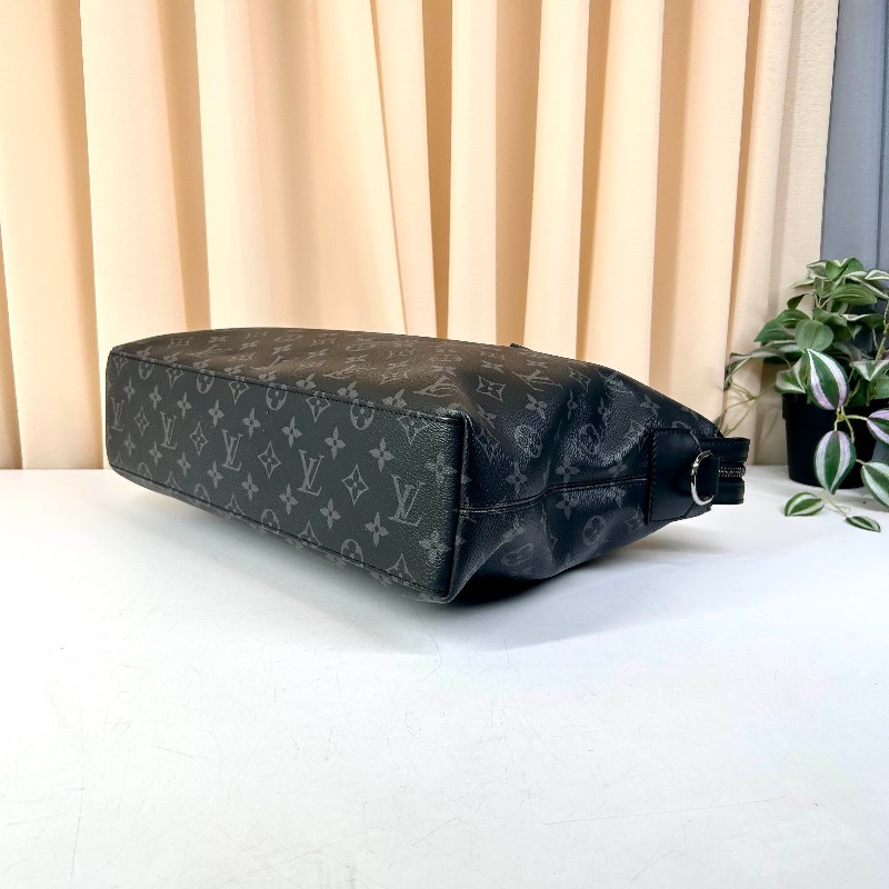 LV路易威登Exploer通勤便攜經典老花帆布拼皮革 電腦公事包-12