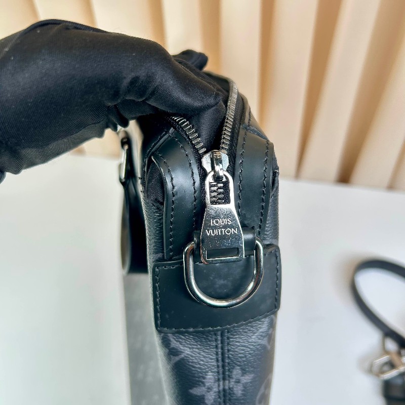 LV路易威登Exploer通勤便攜經典老花帆布拼皮革 電腦公事包-16