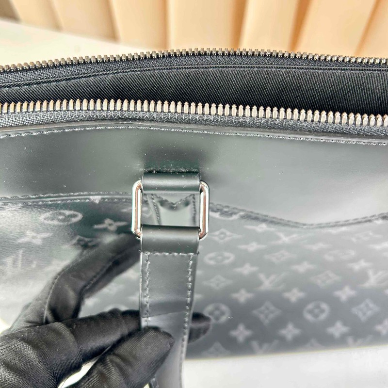 LV路易威登Exploer通勤便攜經典老花帆布拼皮革 電腦公事包-18