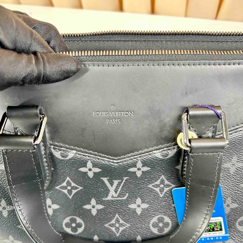 LV路易威登Exploer通勤便攜經典老花帆布拼皮革 電腦公事包-21