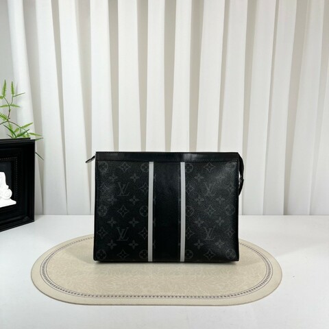 LV路易威登 閃電藤原浩限量款 黑花 男士手拿包 洗漱包