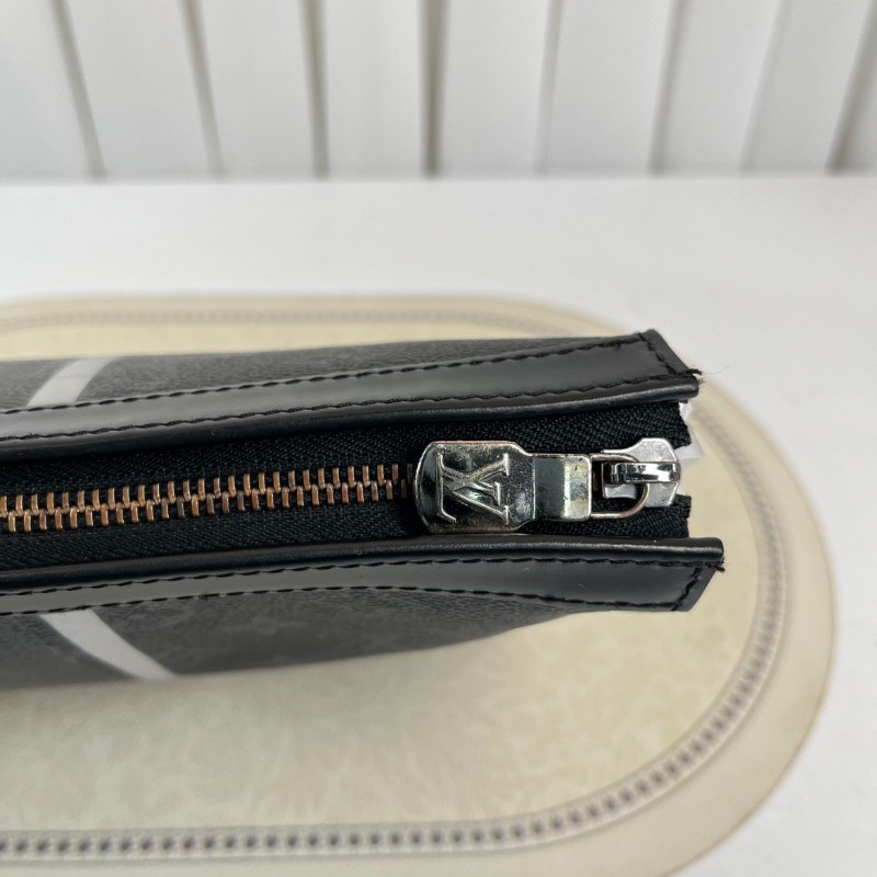 LV路易威登 閃電藤原浩限量款 黑花 男士手拿包 洗漱包-16