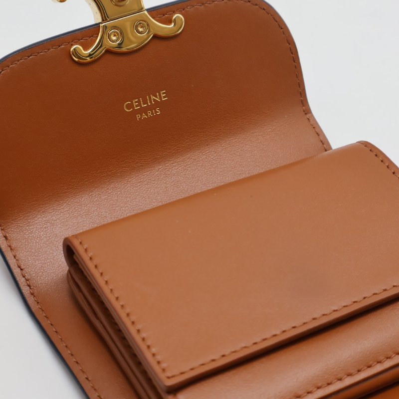 CELINE Triomphe凱旋釦老花三折短夾-6