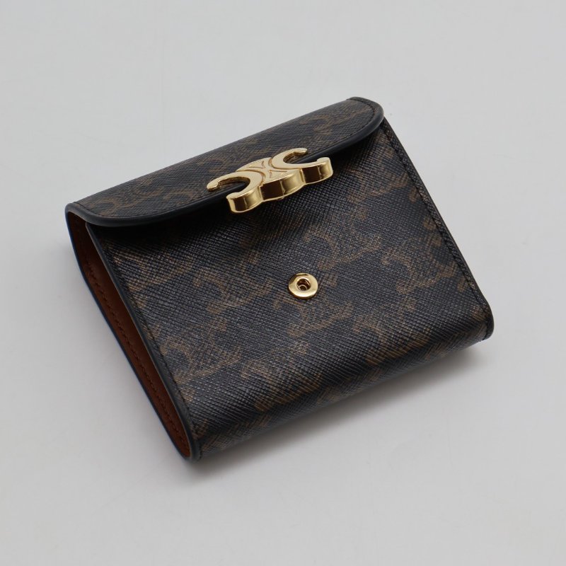 CELINE Triomphe凱旋釦老花三折短夾-10