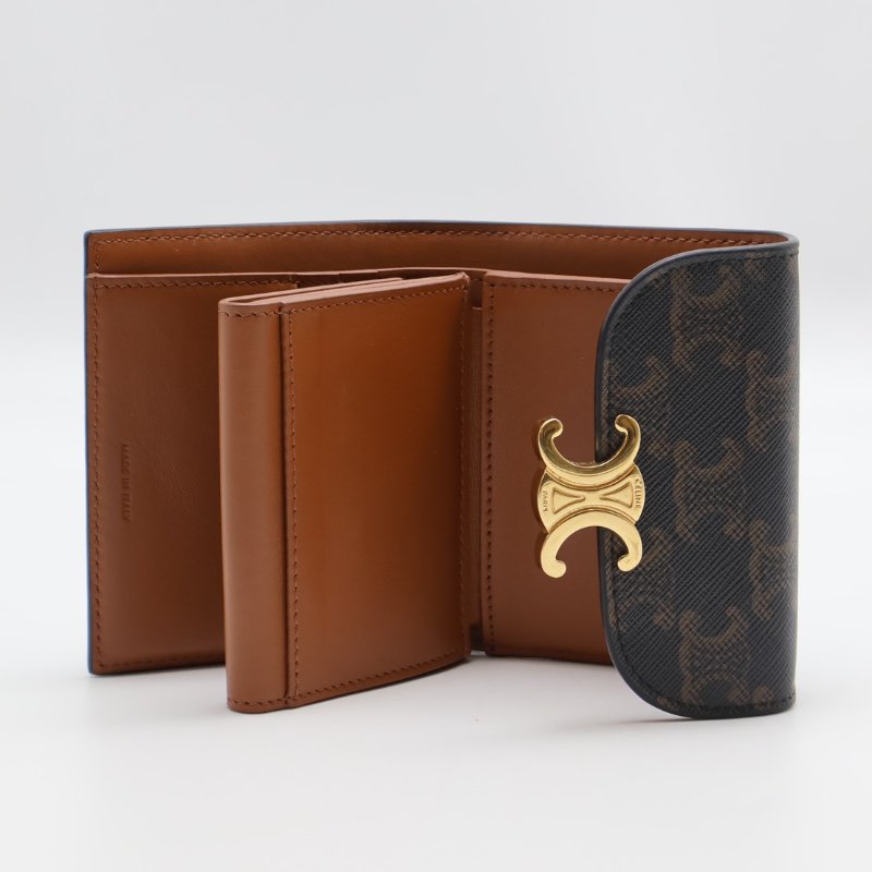 CELINE Triomphe凱旋釦老花三折短夾-12