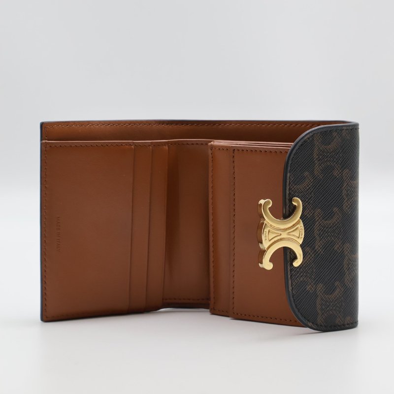 CELINE Triomphe凱旋釦老花三折短夾-13