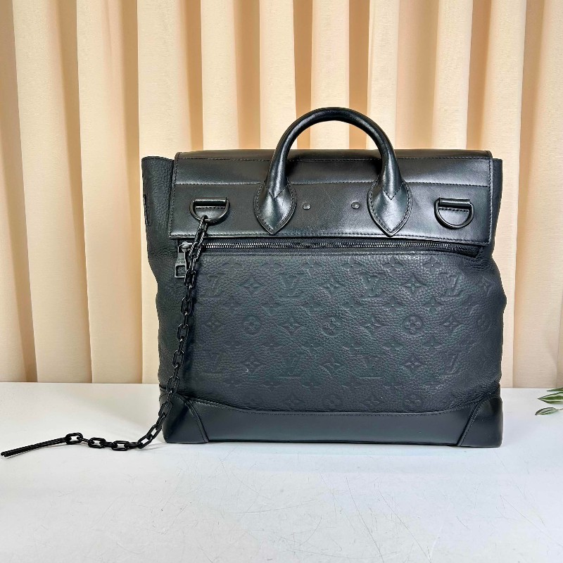 LV 路易威登黑色壓紋牛皮Steamer 手提包 斜背包-1