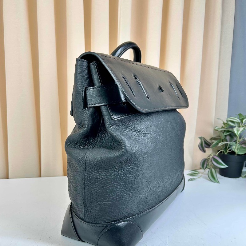LV 路易威登黑色壓紋牛皮Steamer 手提包 斜背包-4