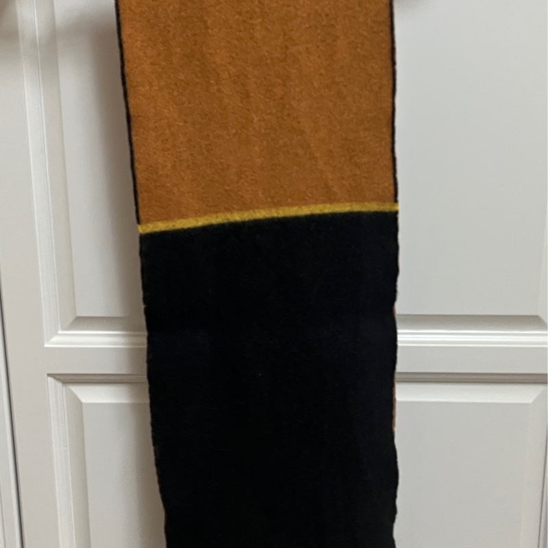 LOEWE黑色駝色雙色圍巾-3