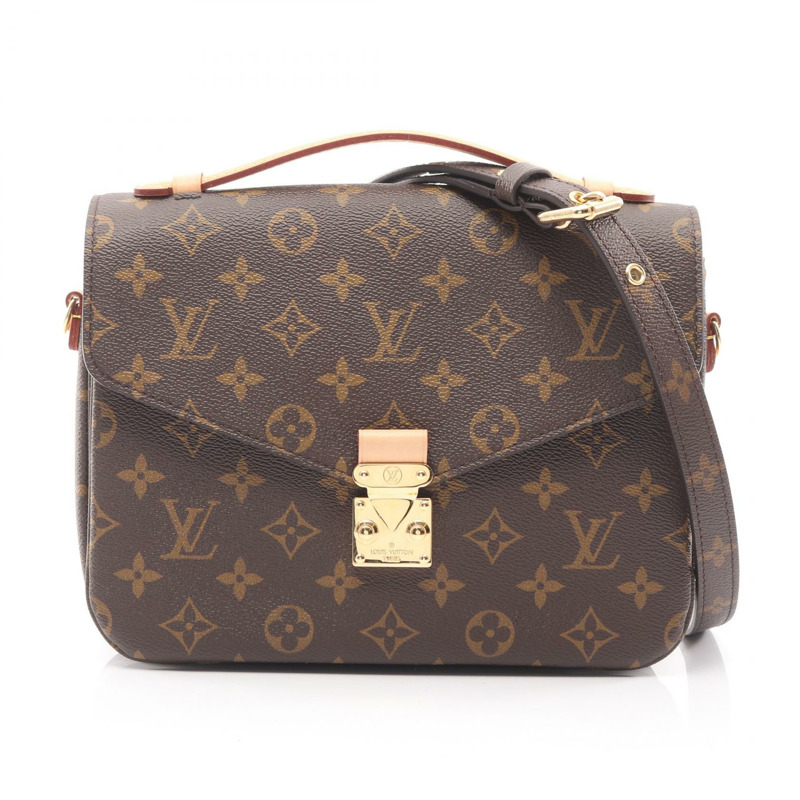 路易威登 Pochette Metis MM Monogram 手提包 M44875 PVC塗層帆布皮革棕色二手女士-0