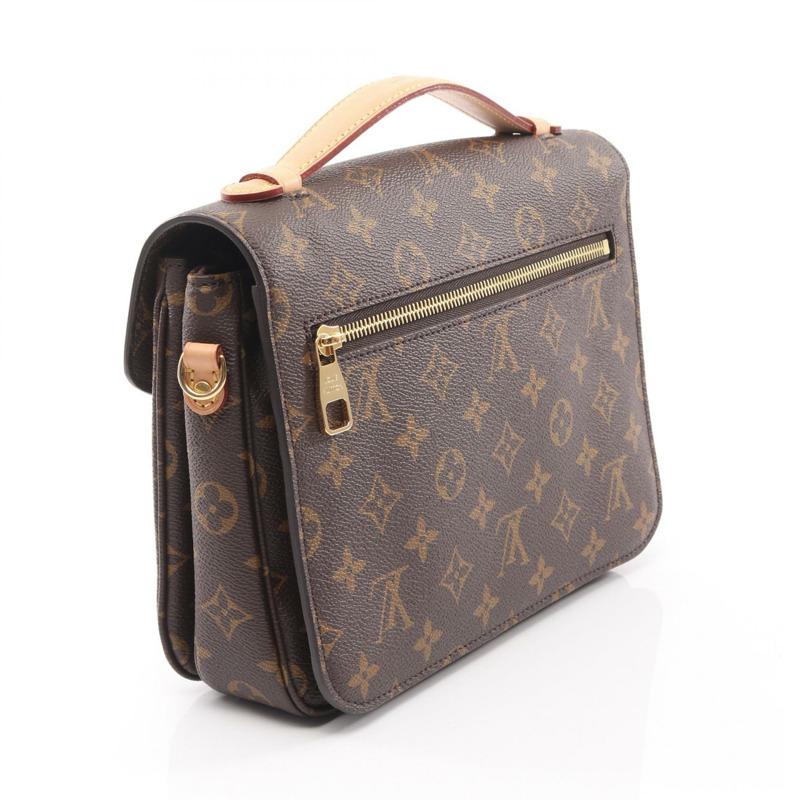 路易威登 Pochette Metis MM Monogram 手提包 M44875 PVC塗層帆布皮革棕色二手女士-1