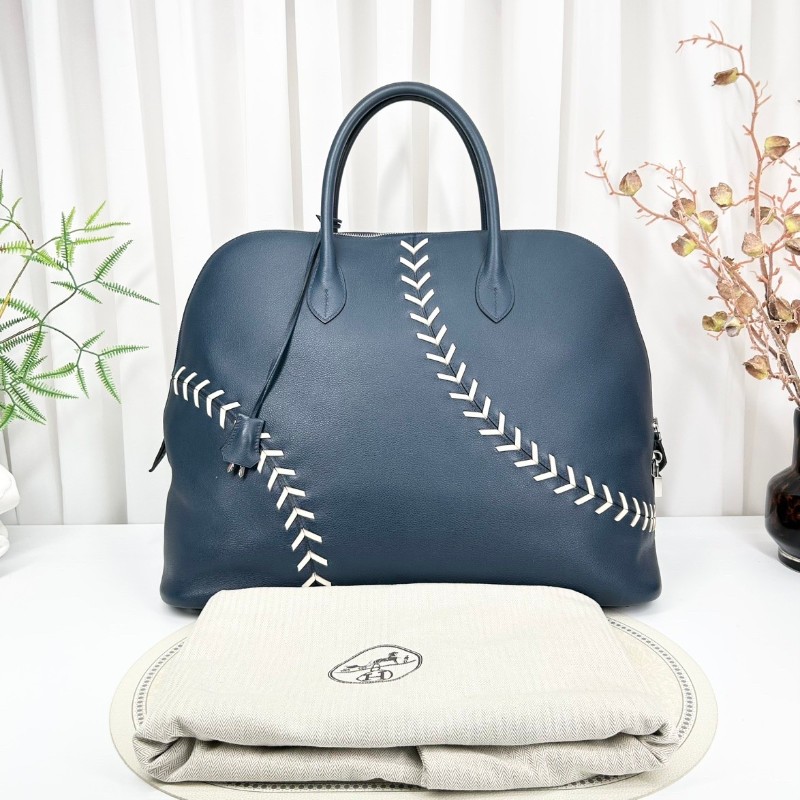 Hermes C刻 限量秀款 深藍保齡球Bolide45旅行包-0