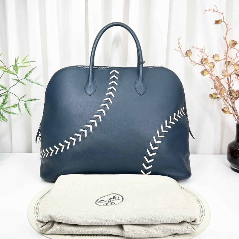 Hermes C刻 限量秀款 深藍保齡球Bolide45旅行包-1