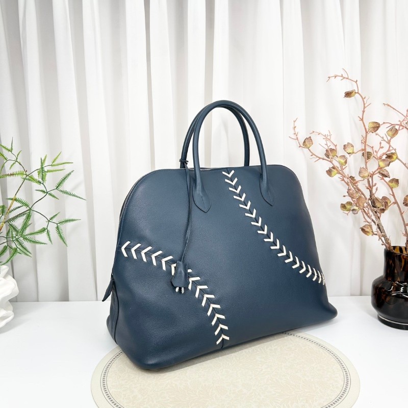 Hermes C刻 限量秀款 深藍保齡球Bolide45旅行包-3