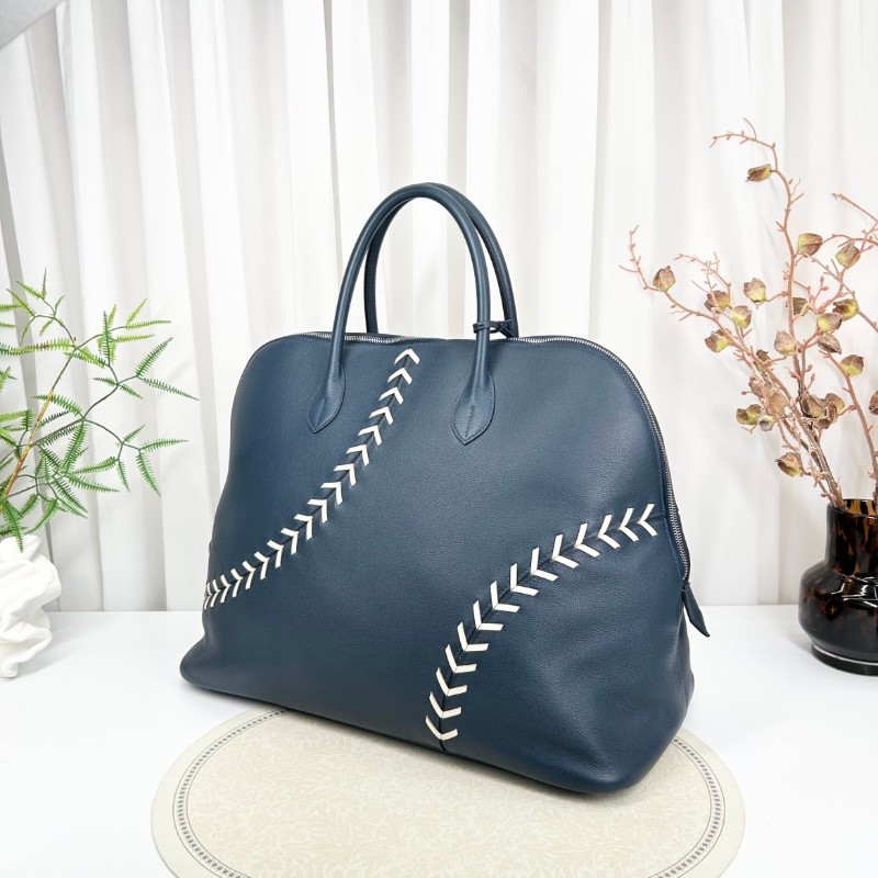 Hermes C刻 限量秀款 深藍保齡球Bolide45旅行包-4