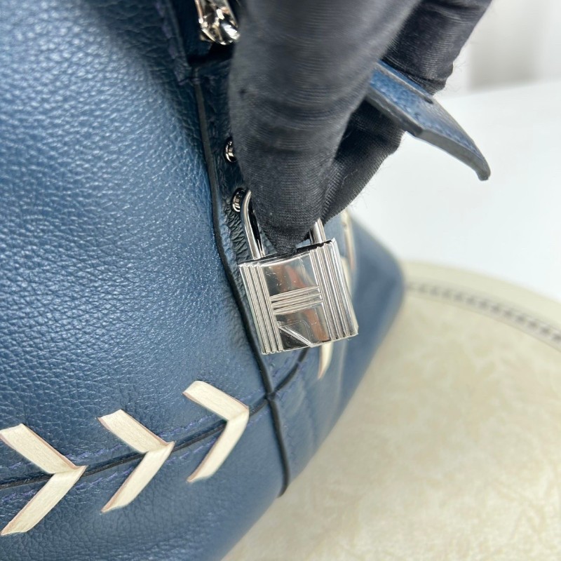 Hermes C刻 限量秀款 深藍保齡球Bolide45旅行包-6