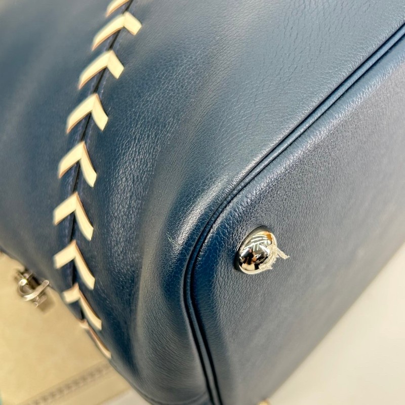 Hermes C刻 限量秀款 深藍保齡球Bolide45旅行包-12