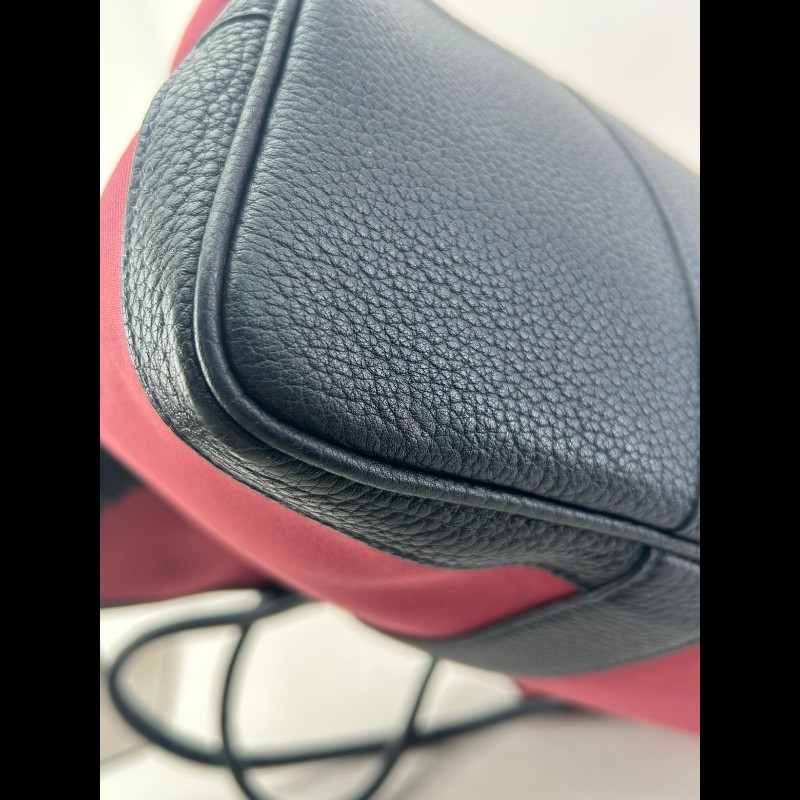 Hermes garden party花園36紅色帆布銀扣-7