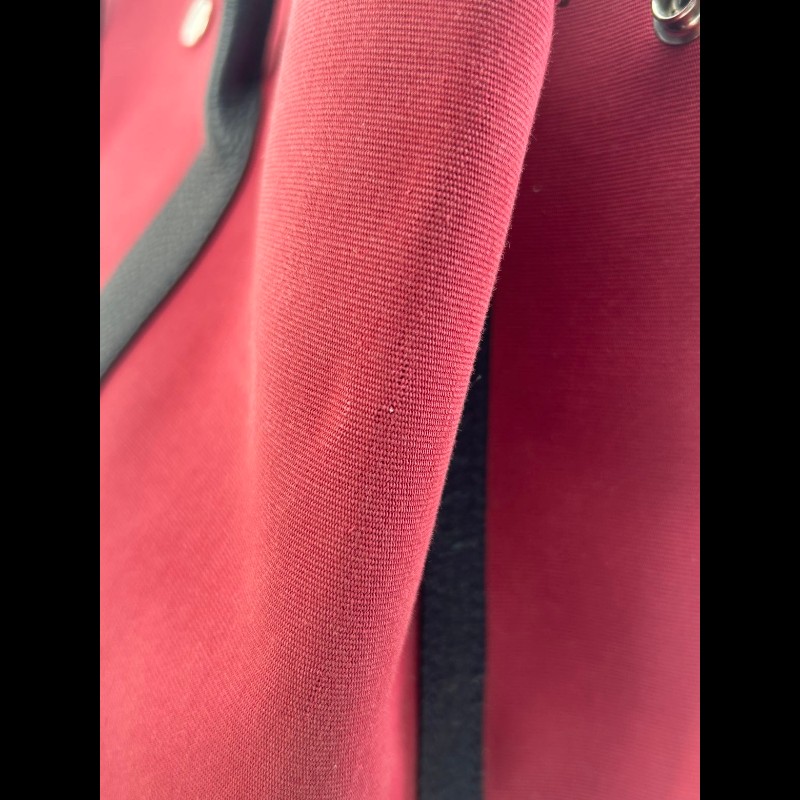 Hermes garden party花園36紅色帆布銀扣-14