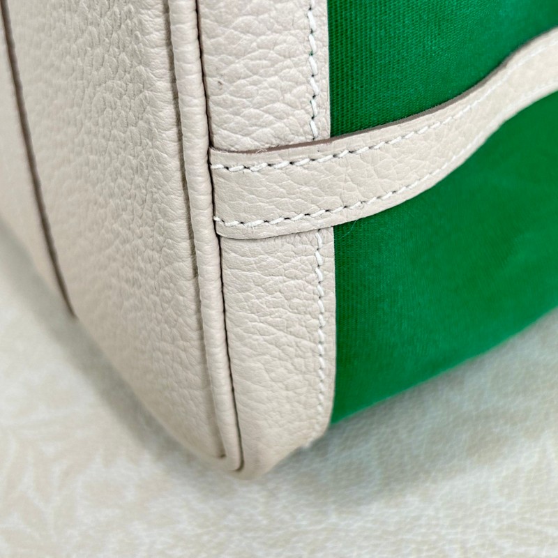 HERMES garden party 30 X刻 帆布拼皮竹子綠拼奶昔白 花園30手提包-10