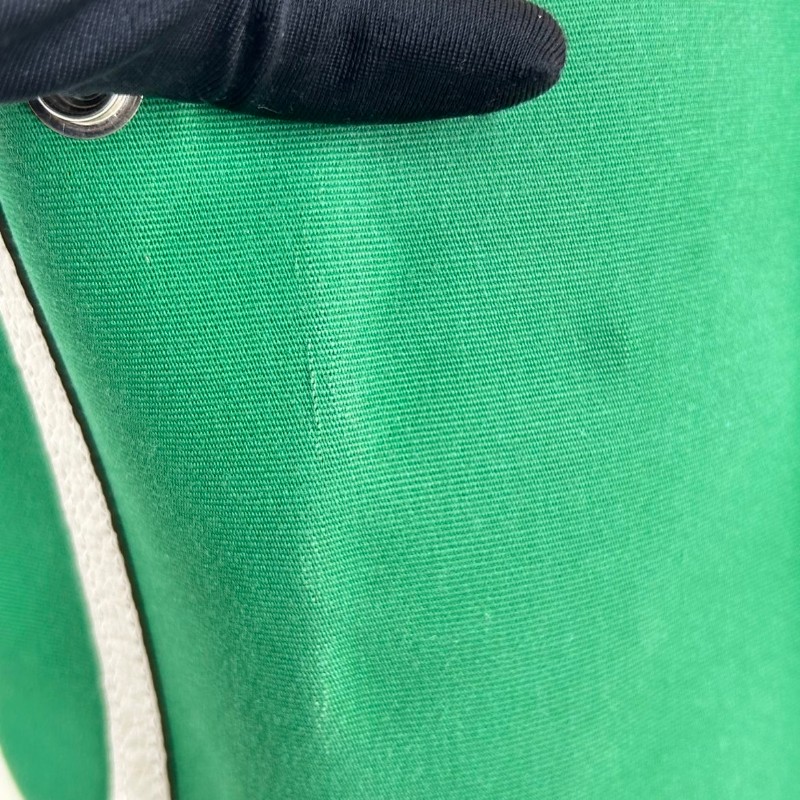 HERMES garden party 30 X刻 帆布拼皮竹子綠拼奶昔白 花園30手提包-25