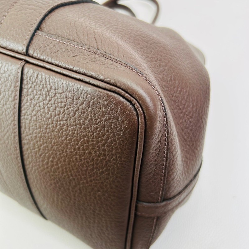 Hermes Garden Party棕色花園36 手提包銀扣Negonda皮 框刻-9