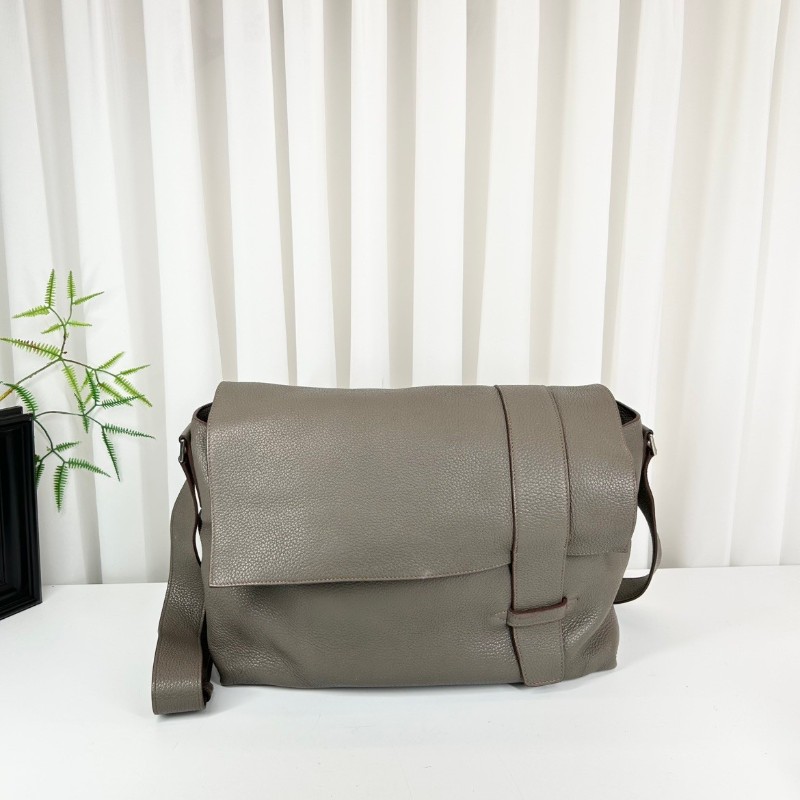 Hermes ALFRED35 埃佛德男士大容量郵差包 Togo皮銀扣-0