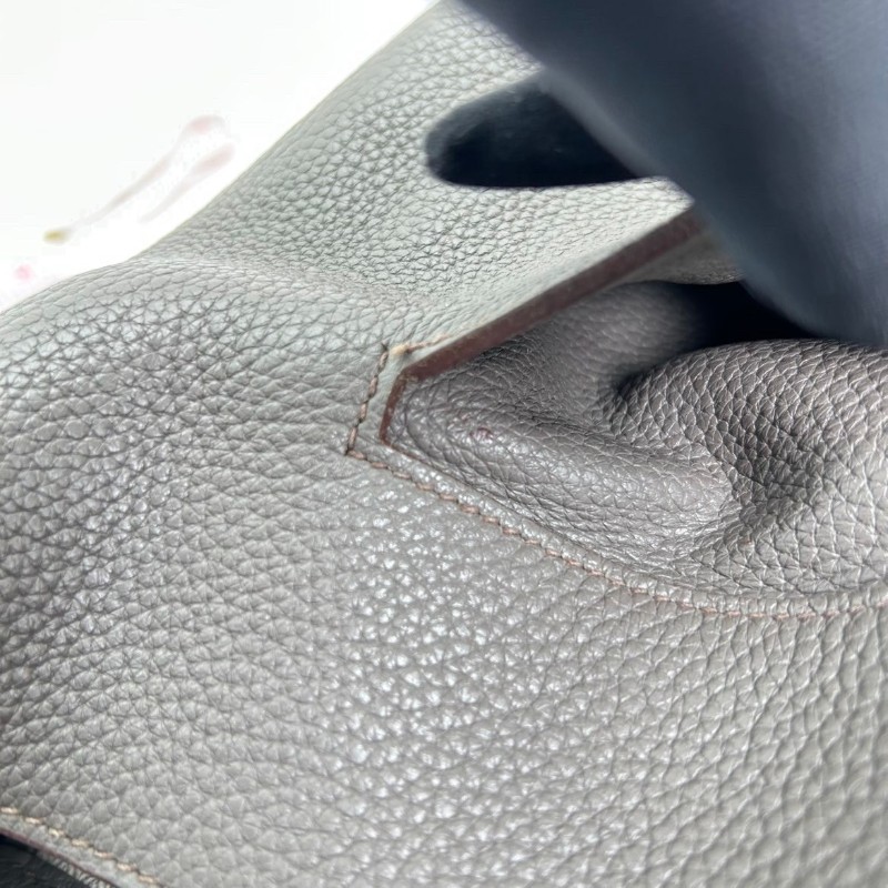 Hermes ALFRED35 埃佛德男士大容量郵差包 Togo皮銀扣-9