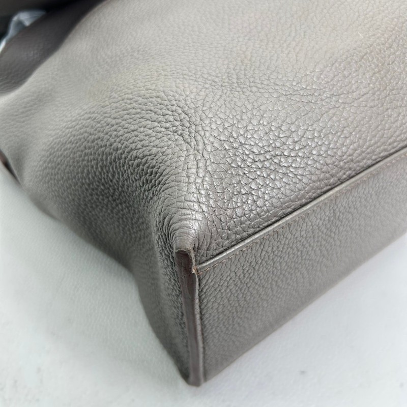 Hermes ALFRED35 埃佛德男士大容量郵差包 Togo皮銀扣-11