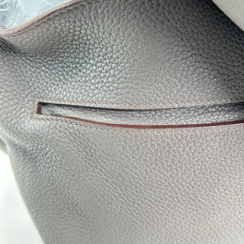 Hermes ALFRED35 埃佛德男士大容量郵差包 Togo皮銀扣-12