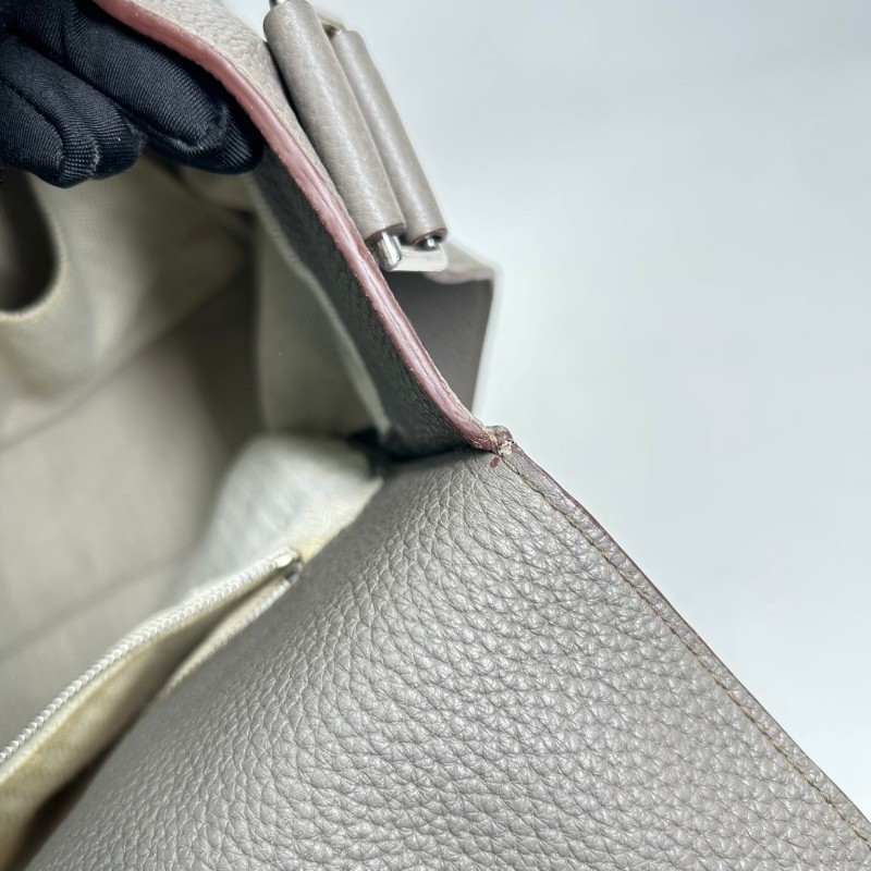 Hermes ALFRED35 埃佛德男士大容量郵差包 Togo皮銀扣-15