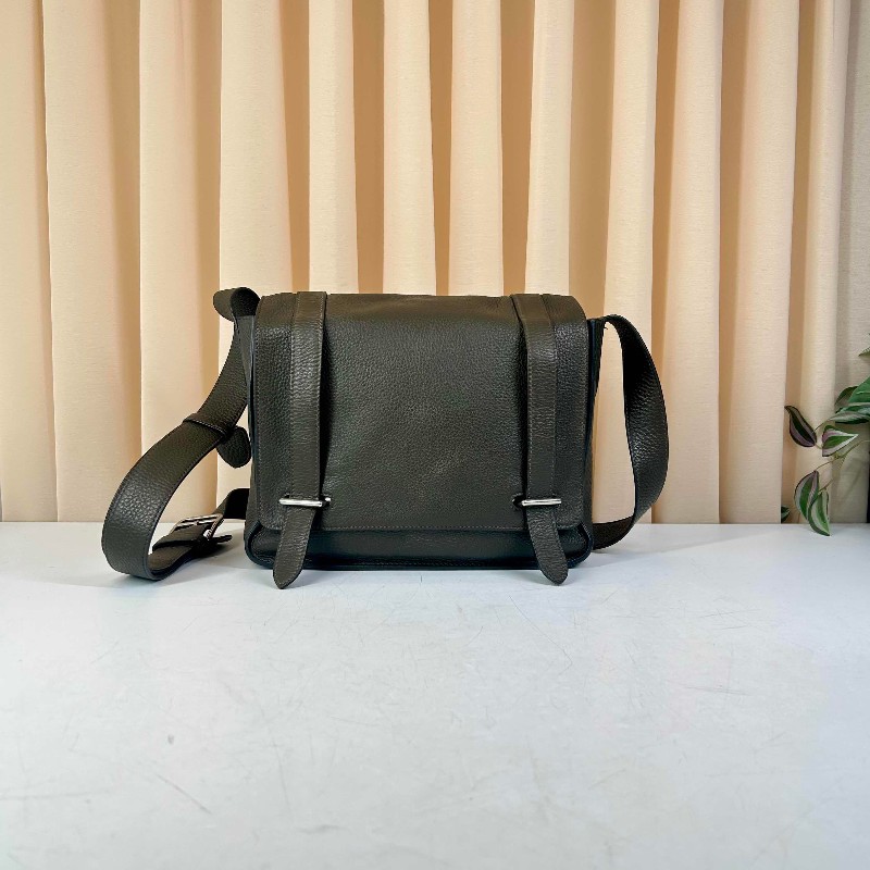 Hermes 1290 Steve caporal 男士雙扣郵差包斜背包 Togo皮-0