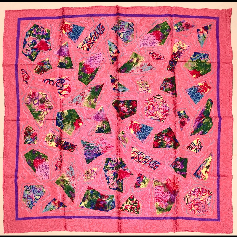 🎀Fendi 抽象圖案絲巾🎀-0