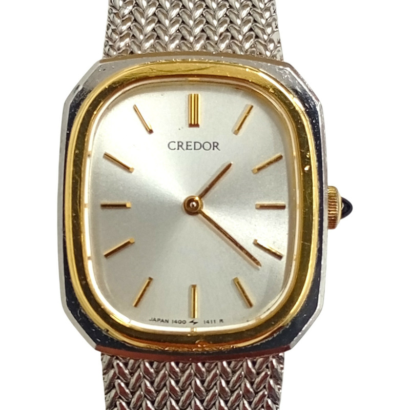 SEIKO CREDOR 貴朵 SS 18KT 1400-5881 女士石英手錶-0