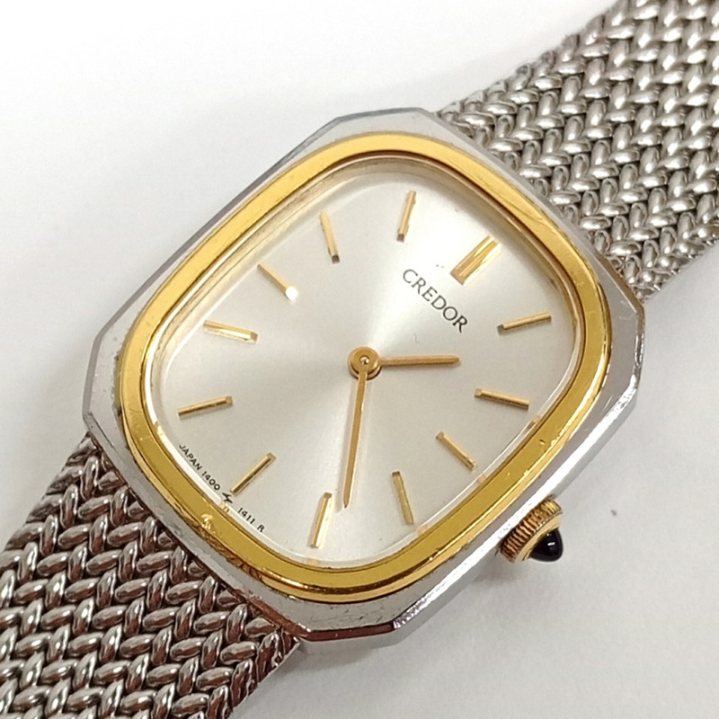 SEIKO CREDOR 貴朵 SS 18KT 1400-5881 女士石英手錶-1