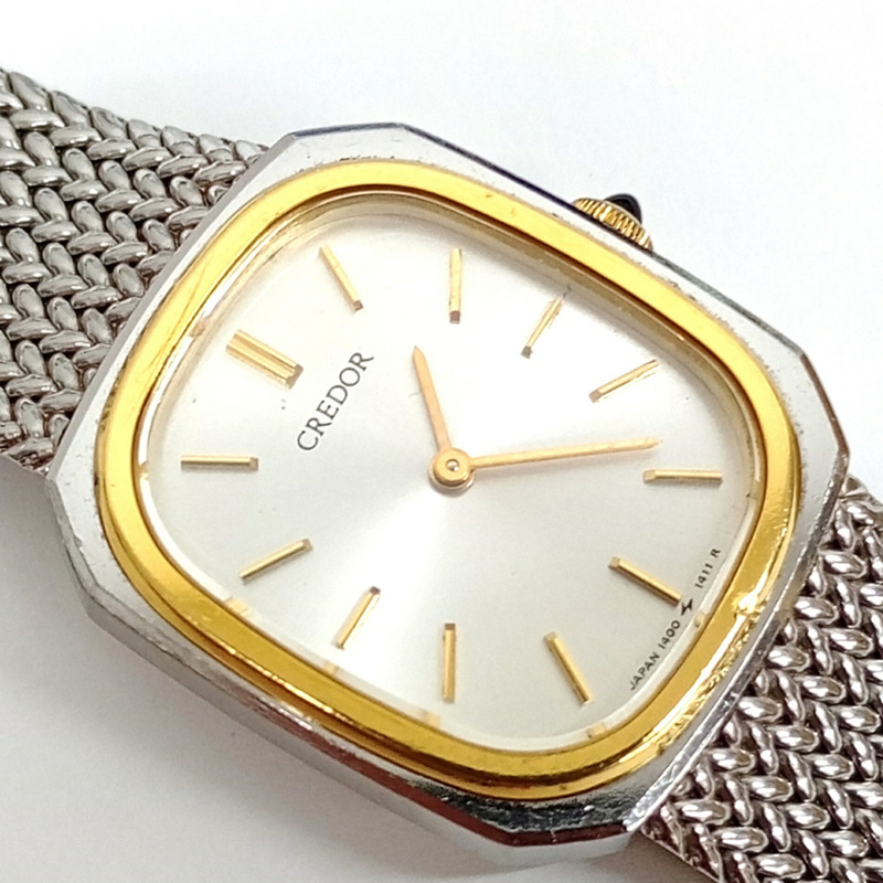 SEIKO CREDOR 貴朵 SS 18KT 1400-5881 女士石英手錶-2