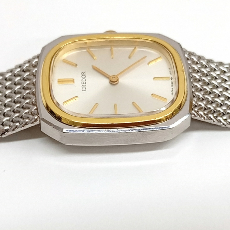 SEIKO CREDOR 貴朵 SS 18KT 1400-5881 女士石英手錶-4