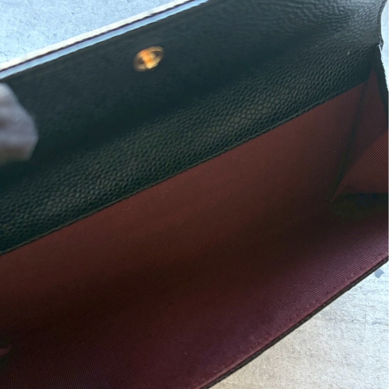 Chanel黑金牛皮信封長夾-8