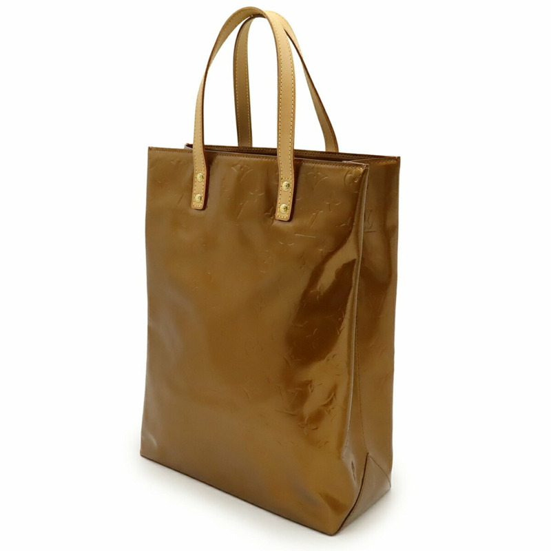 路易威登 Monogram Vernis Reed MM 手提包，漆皮小牛皮，青銅色/棕色，M91143-2