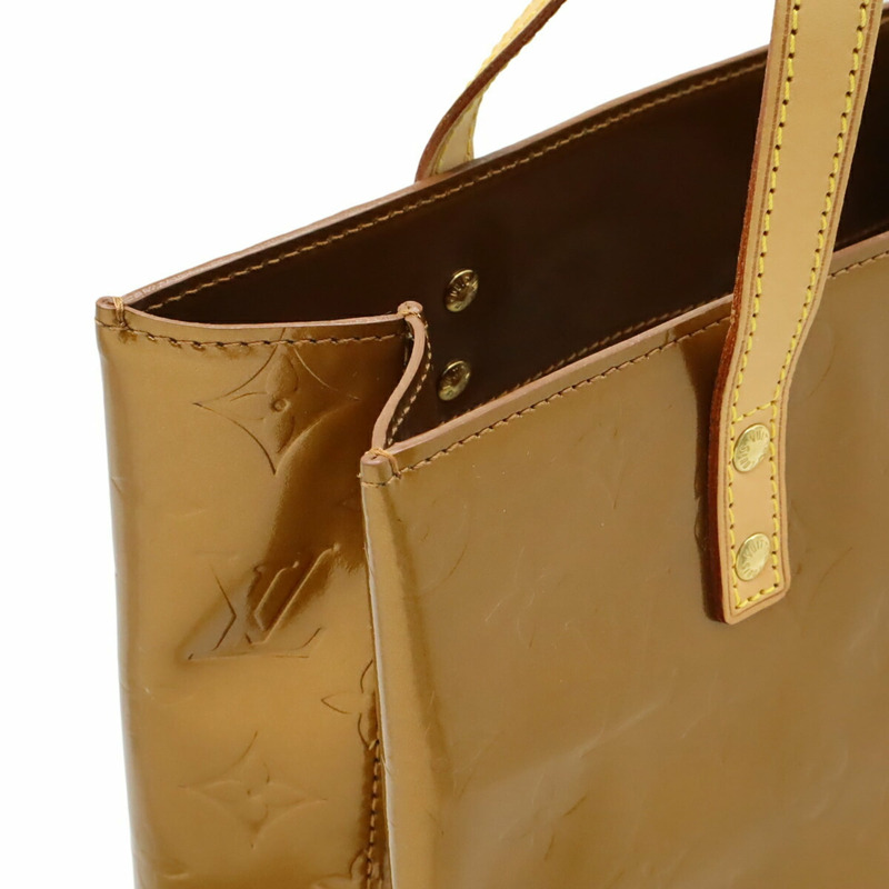 路易威登 Monogram Vernis Reed MM 手提包，漆皮小牛皮，青銅色/棕色，M91143-6