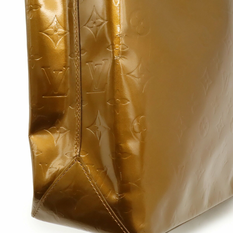 路易威登 Monogram Vernis Reed MM 手提包，漆皮小牛皮，青銅色/棕色，M91143-7