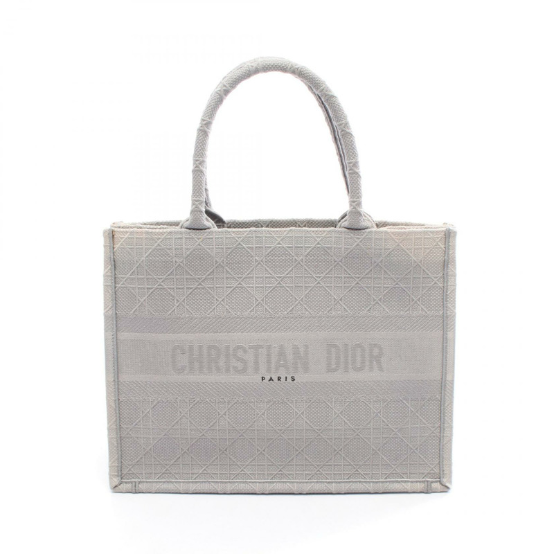 Christian Dior BOOK TOTE 中型手袋 帆布 灰色 二手 女士 CD-0