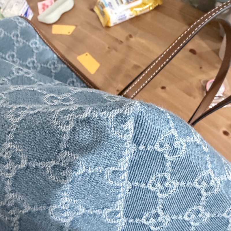 GUCCI 單寧牛仔托特包-10